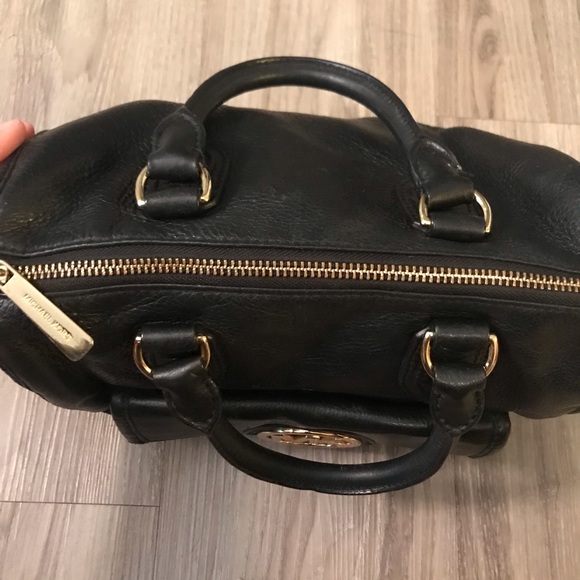 Authentic Michael Kors Black and Gold Handbag - Picture 3 of 5